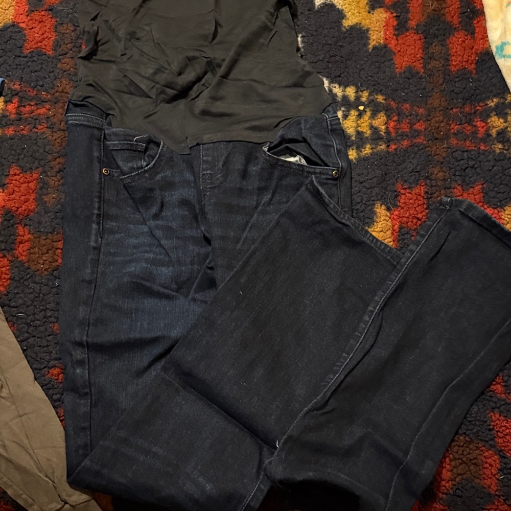 Dark Blue Maternity Denim Jeans